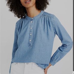 Madewell Size S blue denim popover